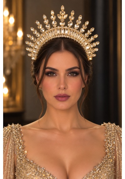 Kleopatra Alınlıksız-gelin Taçı Kına Party After Taç Sarı - 922947472 Sarı