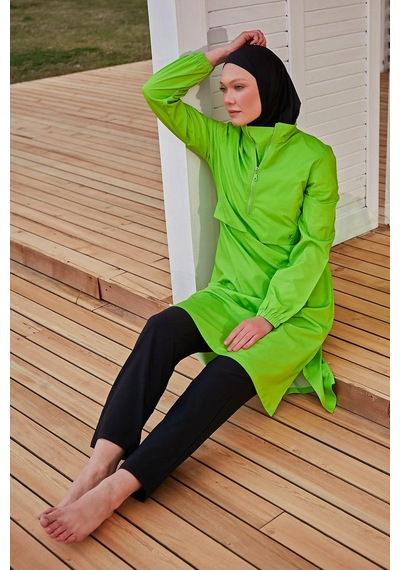 Marina M2407 Tam Kapalı Mayo-fıstıkyeşili Yeşil