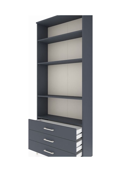 Arges Dolap 4 Raflı 3 Çekmeceli 88x30x221 Antrasit-antrasit Antrasit