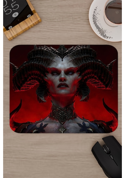 Diablo Kaymaz Dikişli Kauçuk Oyuncu Mousepad V3 - 22x18 Gaming Mouse Pad Fare Altlığı