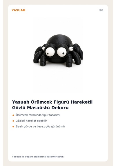 Yasuah Örümcek Figürü Hareketli Gözlü Masaüstü Dekoru
