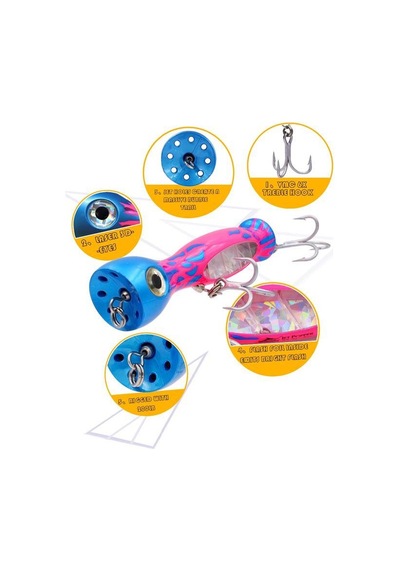 Profisher Jet Popper Akya Ton için Sert Sahte Sahte Yemi 46 G 23
