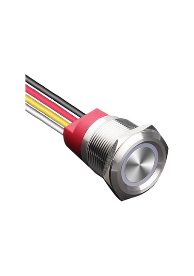 Wd22t-p1-e 22mm Dokunmatik Touch Metal Buton - Beyaz