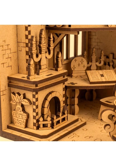Algwooddesign Peri Evi Ahşap Maket, 97 Parça Dıy Minyatür Peri Evi Modeli, Peri Led Dahil, Mdf 3d Puzzle, Hobi Ve Dekorasyon Seti, 12,6 X 12,6 X 13,5