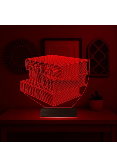 Luvivia Öğretmene Hediye Kitap Kişiye Özel 3d Lamba - Masa Gece Lambası