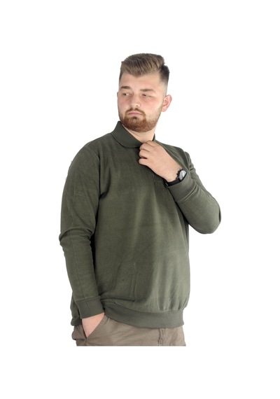 Mode Xl Erkek Sweatshirt Polo Selanik Infinite 22441 Haki 001