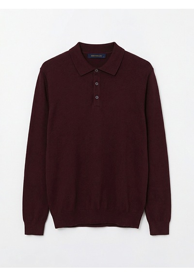 Lcwaıkıkı Classic Bordo Polo Yaka Erkek Triko Kazak