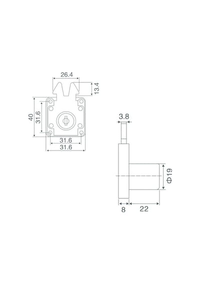 Canex Sürgülü Çekmece Kilidi 22 Mm 10 Adet