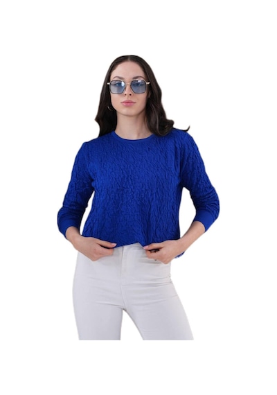 Lavella Kadın Bisiklet Yaka Büzgülü Kazak 12833 Bgl-st04228 Saks Mavi
