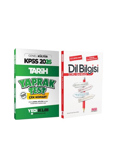Yediiklim 2026 Kpss Tarih Çek Kopart Yaprak Test Ve Akm Dil Bilgisi Soru Bankası Seti 2 Kitap