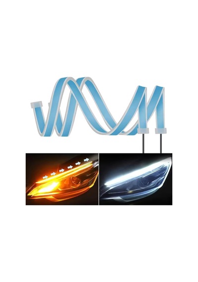 Far Üstü Sinyal Pixel Kayan Led 60 Cm Çift Beyaz+sarı