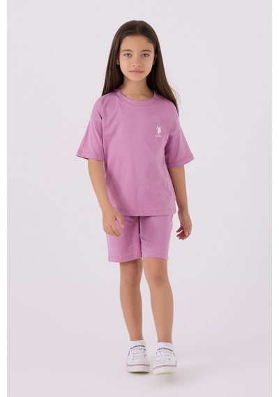 U.S. Polo Assn. Kız Çocuk Mor Bermuda Takım Us1848-c-v45 Mor