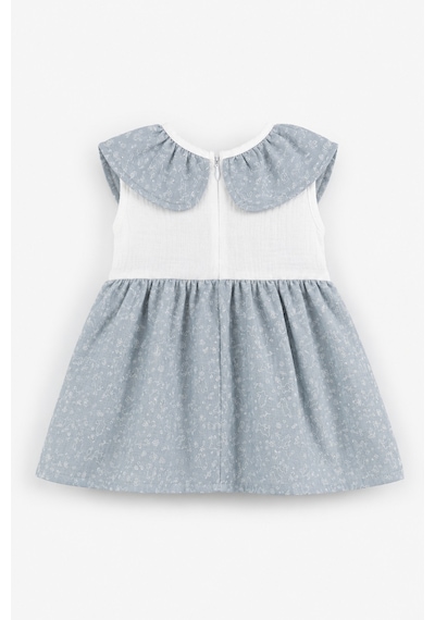 Babyhola Kız Bebek Müslin Sıfır Kol Yazlık Elbise 15234 Gri