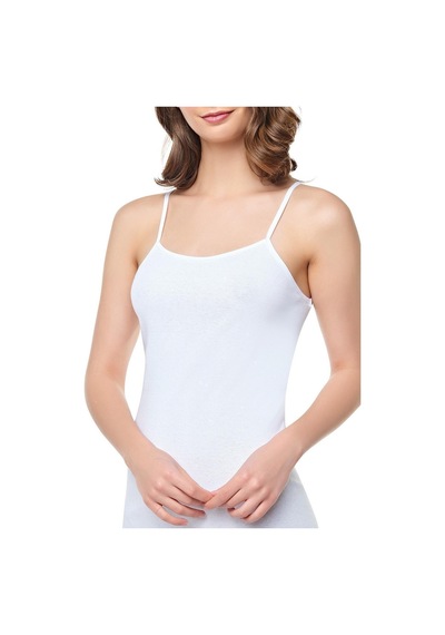 Seher Kadın İp Askılı Atlet Büyük Beden 6'lı Paket 0061 Beyaz