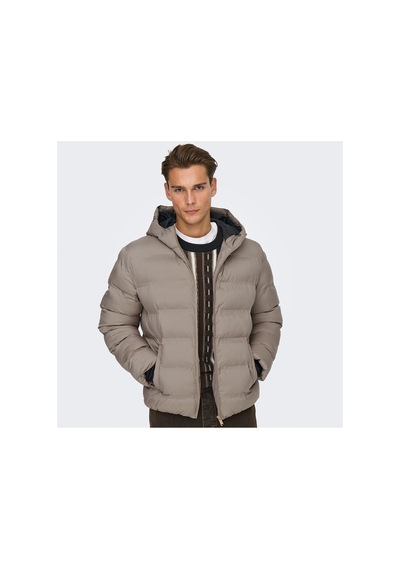 Only & Sons Only&sons Union Seamless Life Puffer Erkek Bej Kapüşonlu Mont