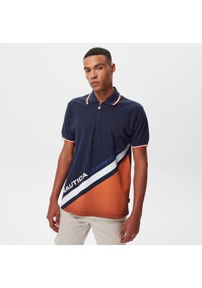 Nautica Erkek Lacivert Classic Fit Kısa Kollu Polo Renk Bloklu K35428t Lacivert