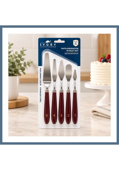 Buradabulabilirsin 5 Parça Pasta Spatulası Bbz Çok Renkli