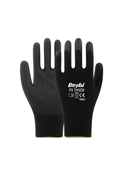 Poliüretan Polyester İş Eldiveni - 12'li Paket 1 Adet Mavi M