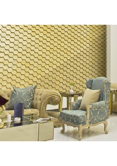 3d Mozaik 1 M2 Duvar Tavan Panel Altın