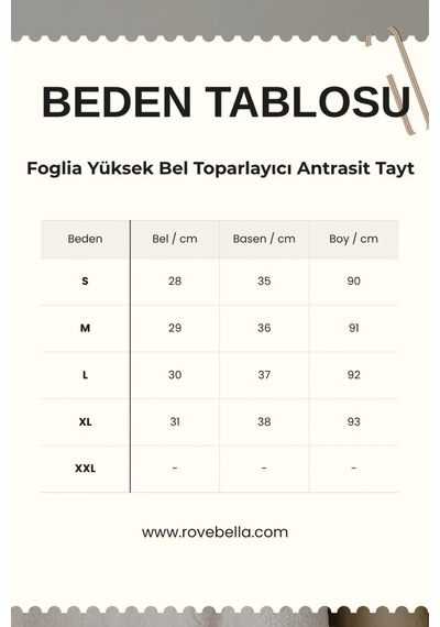 Rovebella Foglia Yüksek Bel Toparlayıcı Antrasit Tayt Antrasit - Gri