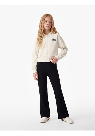 Koton Beli Lastikli Basic İspanyol Paça Pantolon Siyah 7wkg40118ak