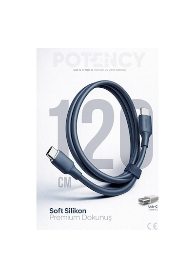 60w Potency Type-c To Type-c Isıya Dayanıklı Hızlı Şarj Ve Data Kablosu 1.2m Siyah