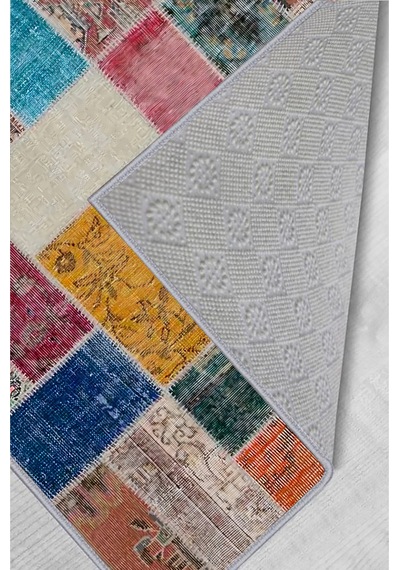 Rovigo Home Dijital Baskı Yıkanabilir Kaymaz Taban Salon Halısı  RVG1785 Çok Renkli