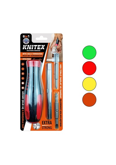 Kinitex Knitex Ktx-2992 Kauçuklu Bits Uçlu Tornavida 6ın1 Çıkar Tak