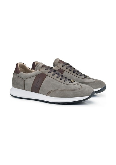 Vizon Bağcıklı Sneaker -02131--süet Vizon - Antik K.kahve Çok Renkli