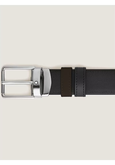 Montblanc Everyday Kahverengi - Siyah 30 Mm Çift Taraflı Deri Kem