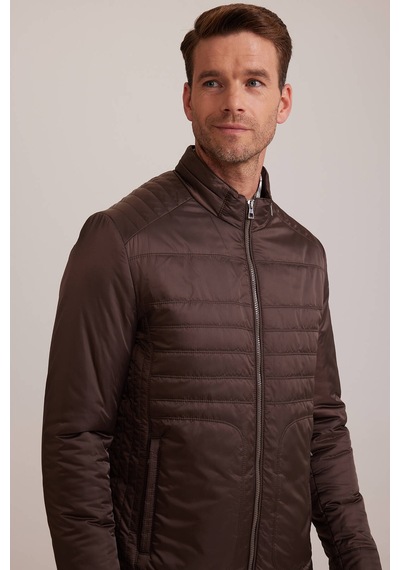 Ysf Erkek Kahverengi Regular Fit Kışlık Spor Gizli Kapüşon Mont