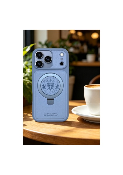 Sbprc İphone 18 Pro Max / 17 Pro Max Kılıf Standlı M-safe Şarja Uygun Puderi Mekanik Tuş Primo Kapak Mavi