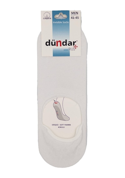 Dündar Çorap Plus Erkek İnce Babet Dikişsiz Beyaz 6'lı 8207 Beyaz