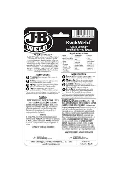 Jb Weld Kwik Weld - Çiftli Etkili Güçlü Hızlı Yapıştırıcı - Metal - Ahşap - Plastik - Seramik Yapıştırıcısı