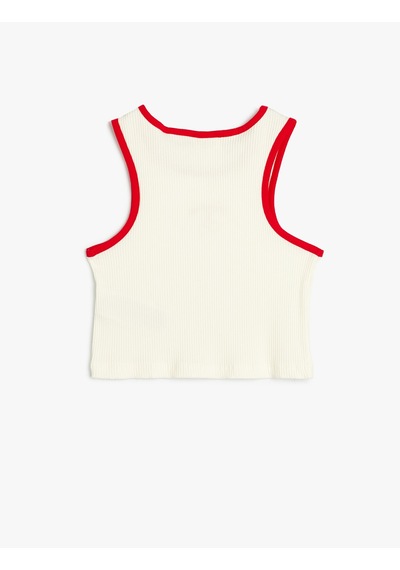 Koton Crop Atlet Kiraz Baskılı Bisiklet Yaka Pamuklu Beyaz 4skg30149ak Beyaz
