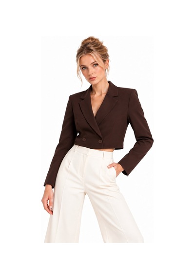 Saade Acı Kahverengi-siyah Kadın Regular Fit Kruvaze Kapama Dokuma Crop Blazer Ceket -şık & Spor 2li Paket Kahverengi - Siyah Saade Acı Kahverengi-siyah Kadın Regular Fit Kruvaze Kapama Dokuma Crop Blazer Ceket -şık & Spor 2li Paket Kahverengi - Siyah