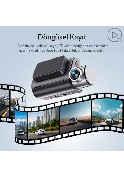 D7 2 Kameralı Ön Ve Arka 4k+1080p Hdr Wi-fi 6 Ve Gps'li Araç Kamerası