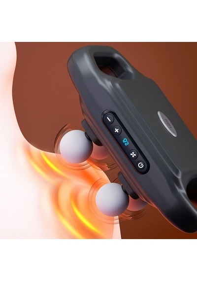 4 Başlıklı Masaj Tabancası - Ergonomik Derin Doku Sırt Ve Boyun Masaj Aleti Ve Sızı  Çok Renkli