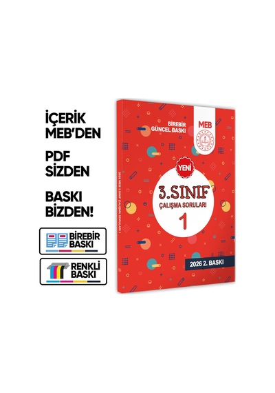2026 MEB İlkokul 3.Sınıf Çalışma Soruları 1 Tüm Dersler Kazanım Pekiştirme Kitabı BASKI ÜCRETİ