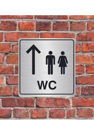Wc İleride Yazılı Metal Yönlendirme Levhası 15x15 Cm