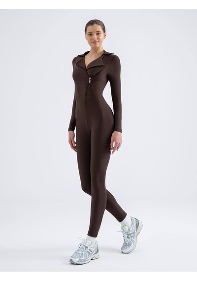 Lismina Shadow Fit Spor Tayt Tulum Kahverengi