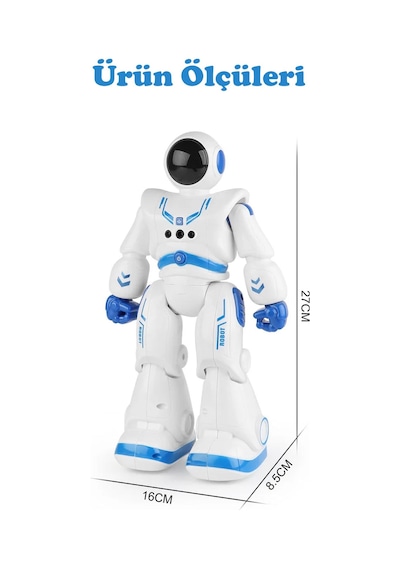 Uzaktan Kumandalı Şarjlı Hareket Sensörlü Çok Fonksiyonlu Işıklı Sesli Akıllı Robot Oyuncak Robot