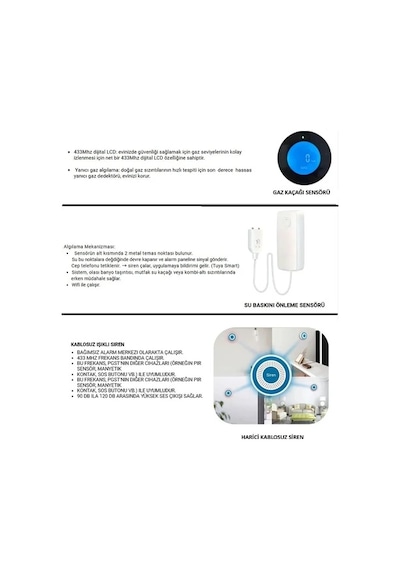 Obiem Tuya Akıllı Ev Güvenlik Alarm Sistemleri Kolay Kurulum Sim Kart/google Asistan/alexa/uzak Bağlantı