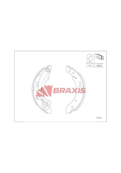 Braxis Ac0121 Fren Balatası Arka Kampana Clio Iı 01-clio Iv 12-logan 04-sandero 12-1007 05-c2 02-c 4241.l0