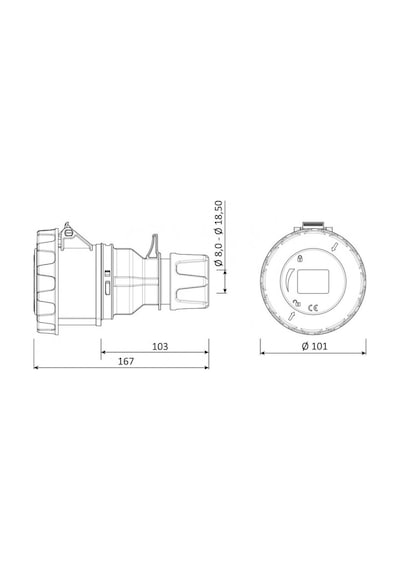 Bemis Cee Norm 5x32a 380v Ip67 Uzatma Prizi