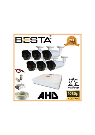 2 Mp 1080p 6 Dış Mekan Kameralı Ahd Güvenlik Seti