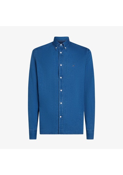 Tommy Hilfiger Chambray Rf Shırt Erkek Mavi Gömlek - Mw0mw38134 Mavi
