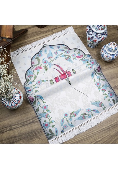 İnce Pamuk Çocuk Seccadesi Fuşya Lale 44x77 Cm-180 Gr-tesbih Hediyeli Çok Renkli