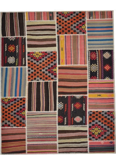 Patchwork El Örgüsü Anadolu Kilimi – Spring (425719575)