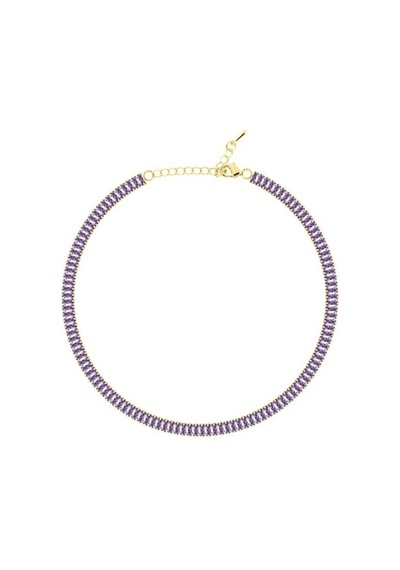 Merano Design 5mm Lila Baget Choker Sarı